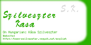szilveszter kasa business card